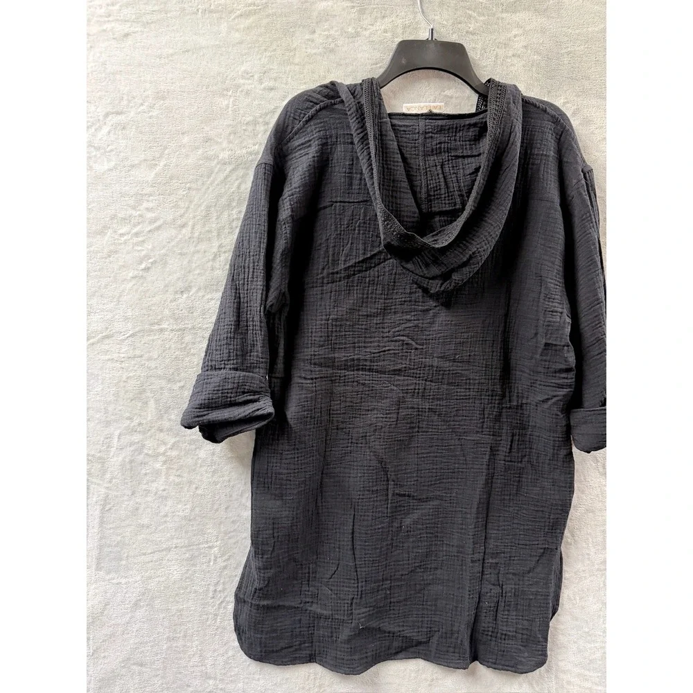 La Blanca Women's Between The Lines Pullover Square Hoodie Cover Up Sz S $85 NWT